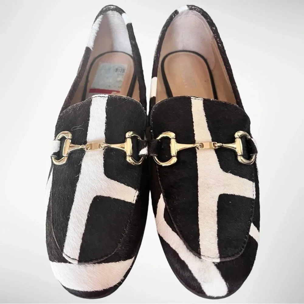 ALFANI Step N Flex Calf Hair Loafers With Brass Horse Bit Detail Size 6‎ | EUC
